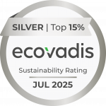 Silver, Top 15% Sustainability Rating with Ecovadis!